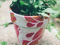 Hello Natural Nail Polish Marbled Flower Pots